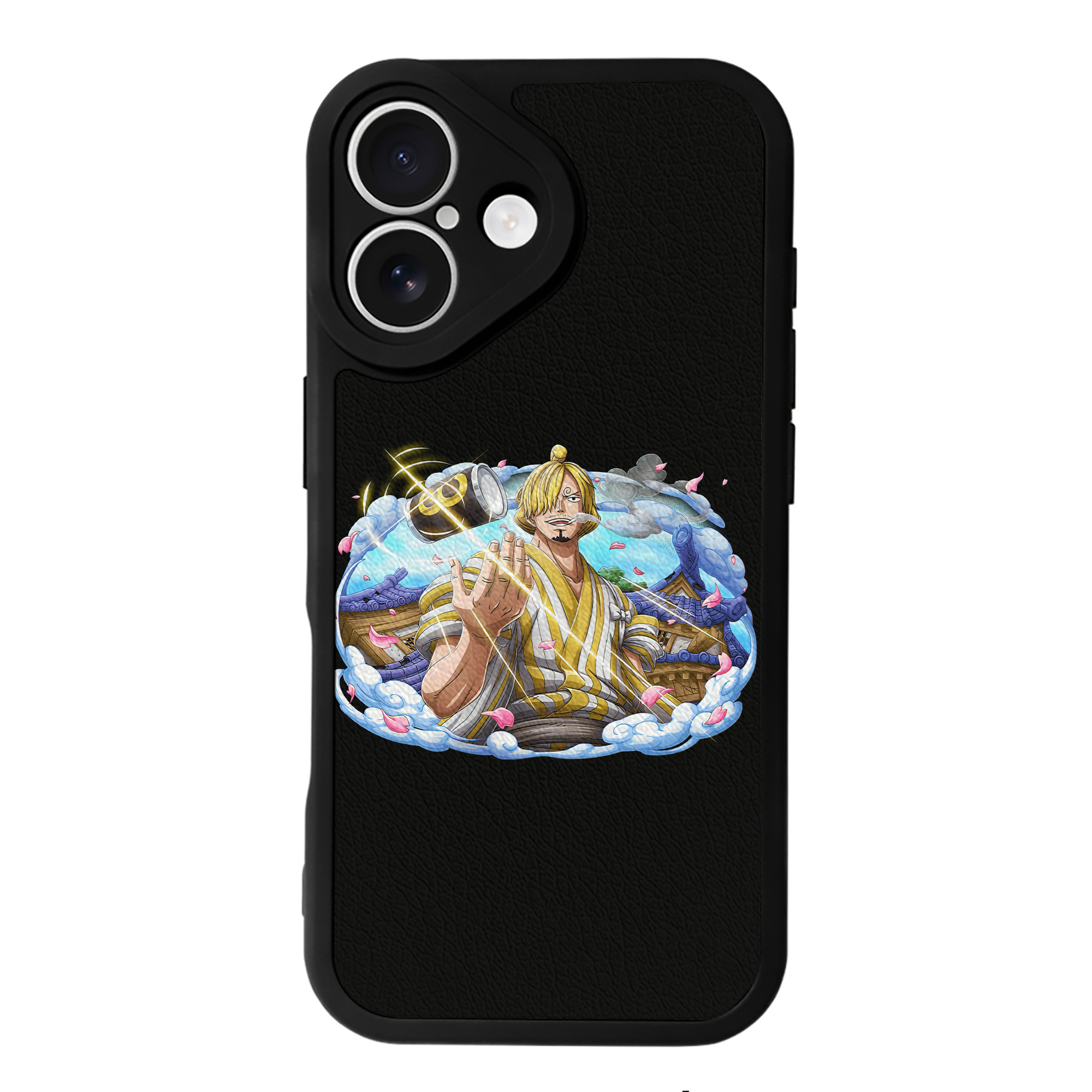 （画像用） ワンピース サンジ ONE PIECE Sanji 【iPhone 16シリーズ対応】シリコンスマホケース（レザー調） 材質：シリコン